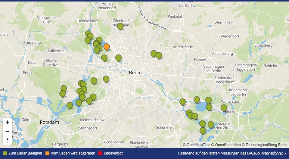 The new app Badestellen Berlin