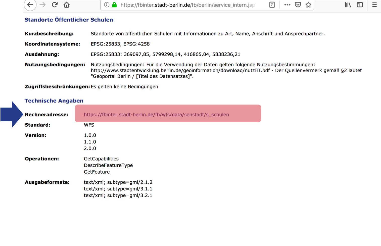 Download details in the FIS-Broker